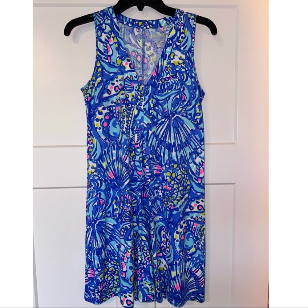 Lilly Pulitzer Seashell Dress tropical vacation Pima Cotton Preppy size XXS